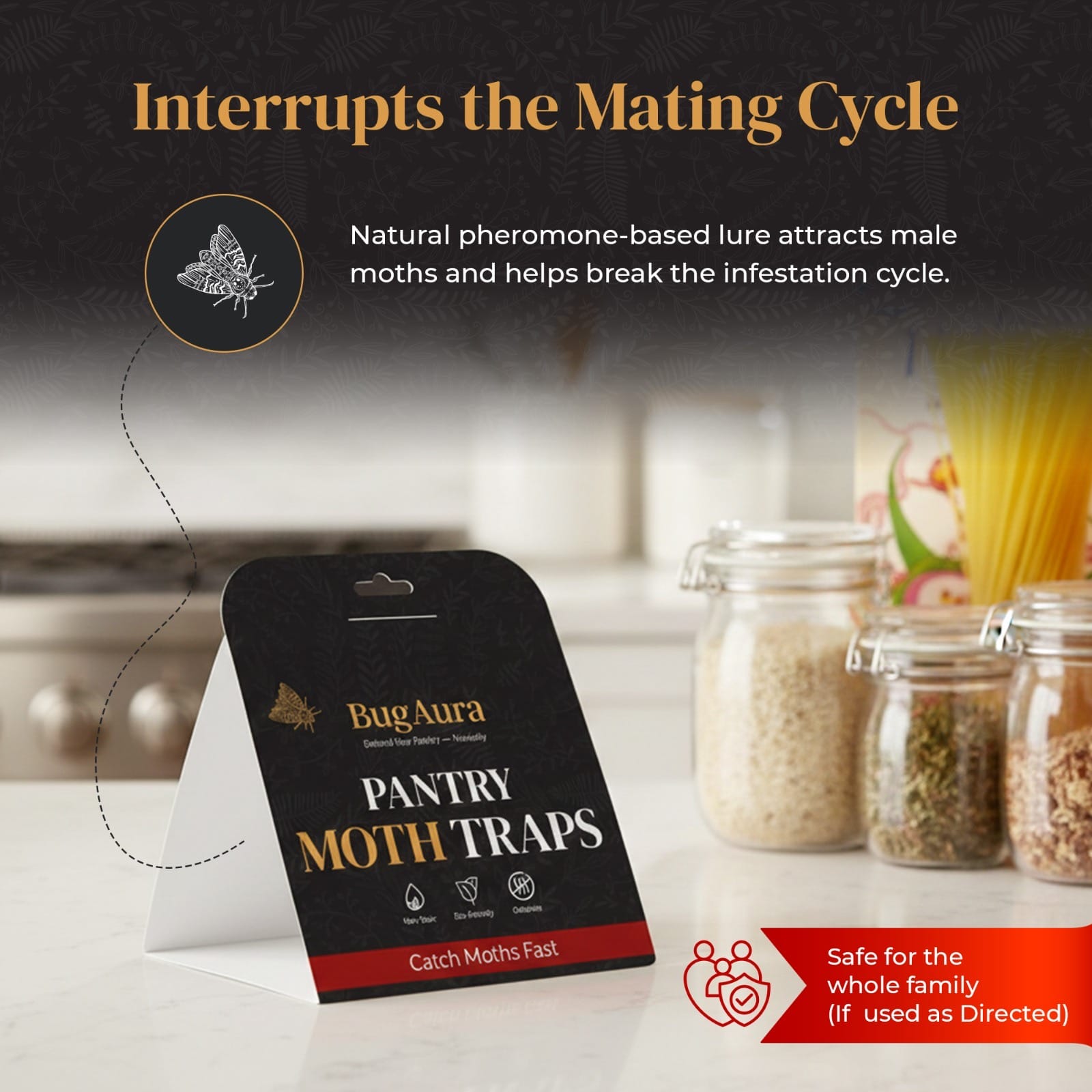 BugAura Standard Coverage Pantry Moth Traps
